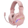 Mars Gaming MH122 - Auriculares Gaming con Micrófono FRGB, Sonido Ultra-Bass 50mm, Cancelación Pasiva, Compatibles con PC, PS5, Xbox Series, Switch, Smartphone - Rosa